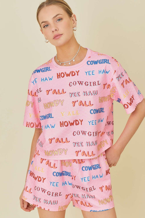 Howdy Cowgirl Short Set-Matching Set-Main Strip-Small-Inspired Wings Fashion