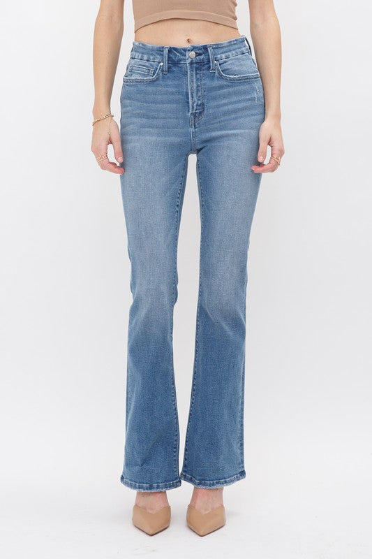 High Rise Bootcut Jeans-Jeans-MICA Denim-Medium-24-Inspired Wings Fashion