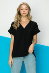 V-Neck Top-Tops-FSL Apparel-Small-Black-Inspired Wings Fashion