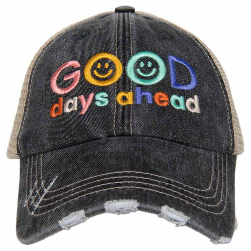 Good Days Ahead Trucker Hat-Hat-Katydid-Black-Inspired Wings Fashion