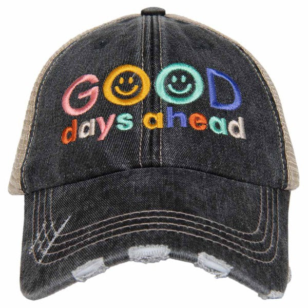 Good Days Ahead Trucker Hat-Hat-Katydid-Black-Inspired Wings Fashion