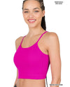 Ribbed Seamless Cropped Cami W/ Bra Pads-Bralettes-Zenana-S/M-Neon Hot Pink-Inspired Wings Fashion