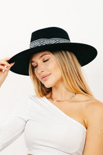 Tribal Pattern Ribbon Strap Fedora Hat-Hats-Fame Accessories-Ivory-Inspired Wings Fashion