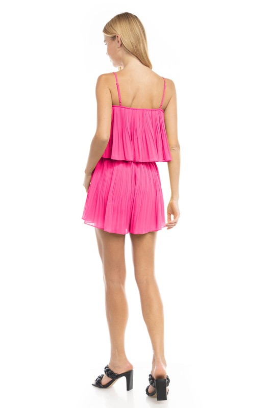 Strappy Pleated Romper-Romper-Naked Zebra-Small-Amethyst-Inspired Wings Fashion