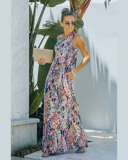 Floral Maxi Dress-Dresses-Lavender J-Small-Inspired Wings Fashion
