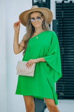 One Shoulder Statement Dress-Dresses-Lavender J-Parakeet Green-Small-Inspired Wings Fashion