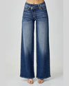 Mid Rise Crossover Wide Leg Jeans-Jeans-Risen Jeans-1-Dark-Inspired Wings Fashion