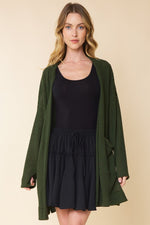 Waffle Knit Cardigan-Cardigans-FSL Apparel-Small-Olive-Inspired Wings Fashion