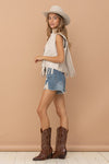 Leather Fringe Waist Vest-Vest-Blue B-Stone-Small-Inspired Wings Fashion