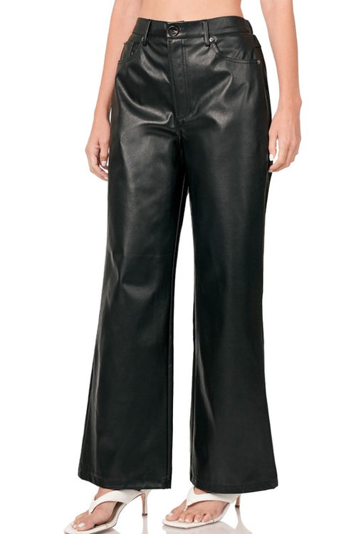 Faux Leather Pants-pants-Zenana-Small-Black-Inspired Wings Fashion