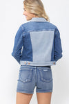 Color Block Denim Jacket-Coats & Jackets-Judy Blue-Small-Inspired Wings Fashion