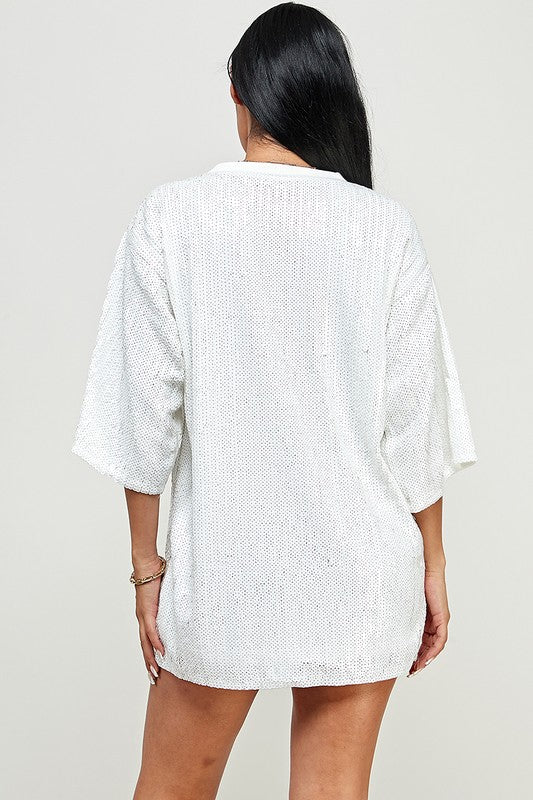 GAME DAY Sequins Dress-Dresses-Fancy Dream-One Size-White-Inspired Wings Fashion