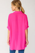 Oversized Semi-Sheer Top-Tops-FSL Apparel-Small-Ultra Hot Pink-Inspired Wings Fashion