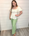High Waisted Twill Pants-Pants-Easel-Small-Sage-Inspired Wings Fashion