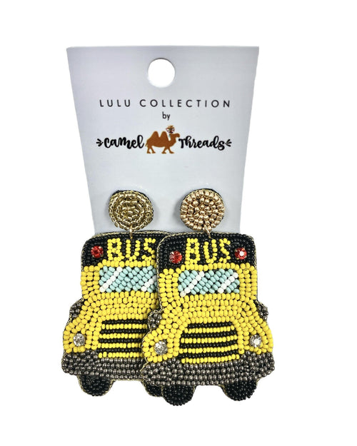 School Bus Earrings-Earrings-Camel Threads-Yellow Bus-Inspired Wings Fashion