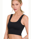 Ribbed Square Neck Cropped Tank Top-Bralettes-Zenana-S/M-Black-Inspired Wings Fashion