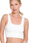 Ribbed Square Neck Cropped Tank Top-Bralettes-Zenana-S/M-White-Inspired Wings Fashion