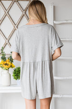 Comfy Textured Knit Button Down Romper-Romper-Heyson-Small-Heather grey-Inspired Wings Fashion