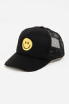 Happy Face Baseball Cap-Hats-Fame Accessories-Black-Inspired Wings Fashion