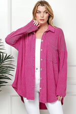 Button Front LS Top-Tops-Blumin Apparel-Small-Magenta-Inspired Wings Fashion