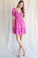 Textured Chiffon Dress-Dresses-Jodifl-Small-Rich Mauve-Inspired Wings Fashion