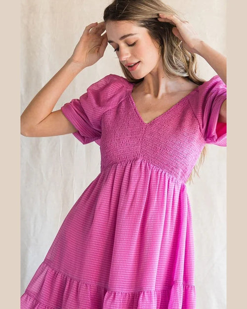 Textured Chiffon Dress-Dresses-Jodifl-Small-Rich Mauve-Inspired Wings Fashion