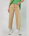 Wide Leg Twill Trousers-Pants-Easel-Small-Khaki-Inspired Wings Fashion