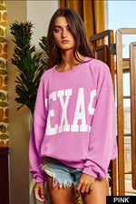 Texas Graphic Sweatshirt-Shirts & Tops-Bucketlist-Small-Pink-Inspired Wings Fashion