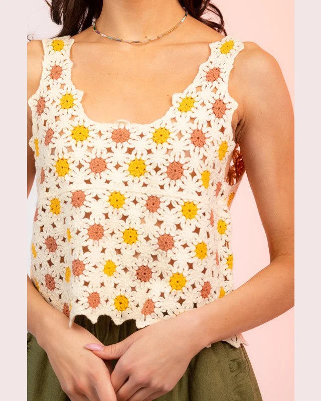 Crochet Tank Top-Shirts & Tops-Very J-S/M-Natural-Inspired Wings Fashion