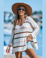 Stripe Breeze Sweater-Tops-Lavender J-S/M-Ivory-Inspired Wings Fashion