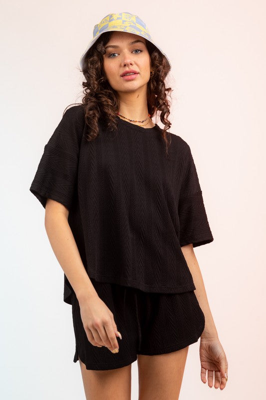 Button Back Short Set-Short Set-Very J-Small-Black-Inspired Wings Fashion