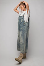Washed Denim Overalls-overalls-Easel-Small-Vintage-Inspired Wings Fashion