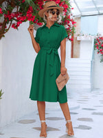 Button Down Dress-Dresses-Annva U.S.A.-Small-Green-Inspired Wings Fashion