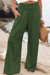 Baggy Linen Palazzo Pants-Pants-The Free Yoga-Small-Olive-Inspired Wings Fashion