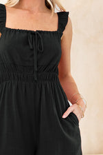 Smocked Solid Romper-Jumpsuits & Rompers-Oddi-Small-Black-Inspired Wings Fashion