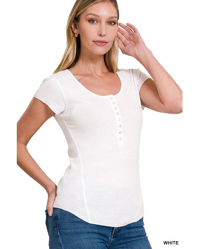 Baby Waffle Top-Tops-Zenana-Small-White-Inspired Wings Fashion