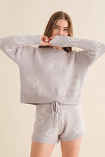 Smiley Cozy Set-Outfit Sets-Blue B-Small-Grey-Inspired Wings Fashion