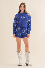 Smiley Cozy Set-Outfit Sets-Blue B-Small-Grey-Inspired Wings Fashion