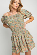 Smocked Ruffle Dress-Dresses-Easel-Small-Botanical Garden-Inspired Wings Fashion