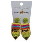 Teacher Pencil Earrings-Earrings-Camel Threads-Green & Teacher-Inspired Wings Fashion