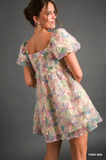3D Organza Flower Dress-Dresses-Umgee-Small-Pink Mix-Inspired Wings Fashion