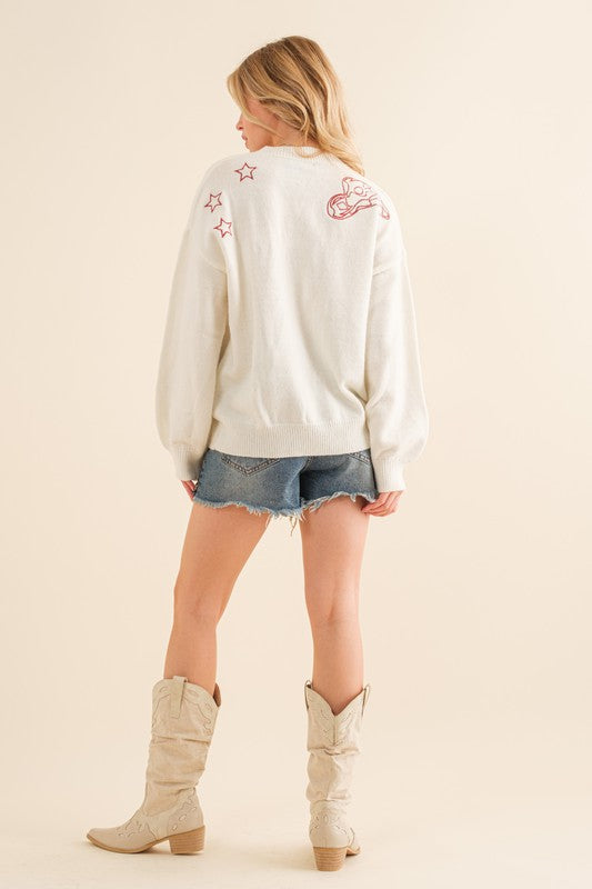 Sweater Western Top-Sweaters-Blue B-Small-Off-White-Inspired Wings Fashion