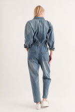 Rumi Denim Jumpsuit-Jumpsuits & Rompers-Aaron & Amber-Small-Denim-Inspired Wings Fashion