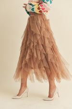 Cascading Ruffle Skirt-Skirts-&Merci-Small-Caramel-Inspired Wings Fashion