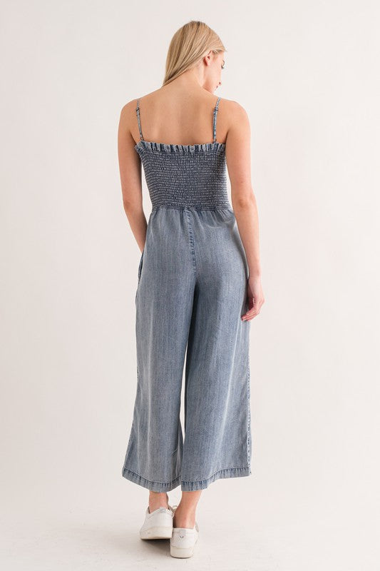 Morgan Jumpsuit-Jumpsuits & Rompers-Aaron & Amber-Small-Denim-Inspired Wings Fashion