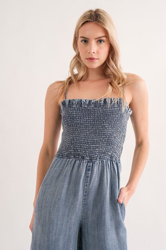 Morgan Jumpsuit-Jumpsuits & Rompers-Aaron & Amber-Small-Denim-Inspired Wings Fashion