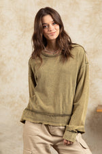Vintage Mineral Washed Top-Top-Very J-Small-Olive-Inspired Wings Fashion