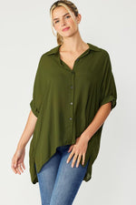 Oversized Semi-Sheer Top-Tops-FSL Apparel-Small-Olive-Inspired Wings Fashion