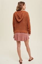 Open Knit Hooded Sweater-Sweaters-Wishlist-Small-Brick-Inspired Wings Fashion