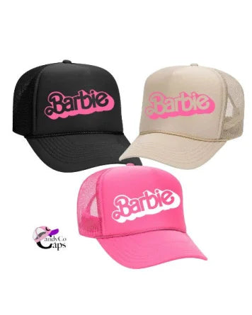 Retro Barbie Logo Trucker Cap-hats-The candy Collections-Pink-Inspired Wings Fashion